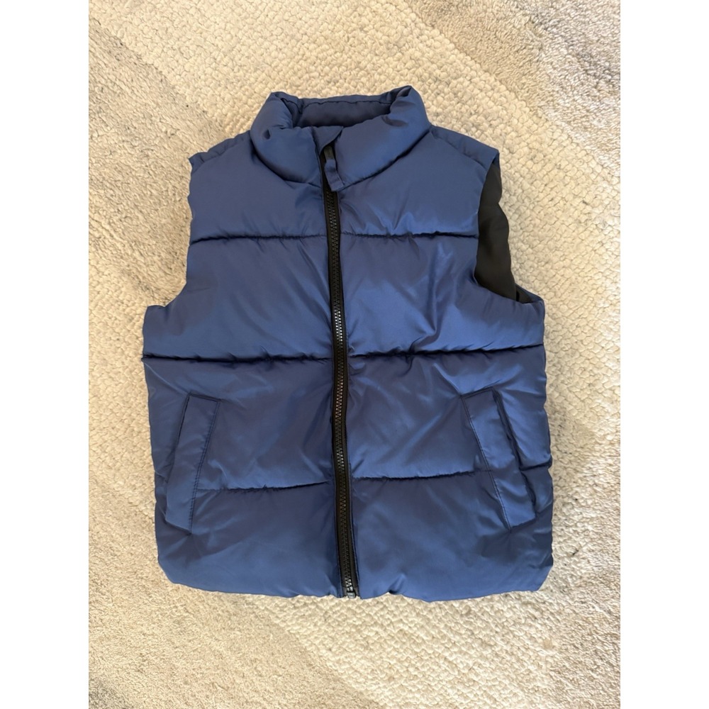 Old Navy Boys' Puffer Vest Size 5 Full Zip Sleeveless Blue
